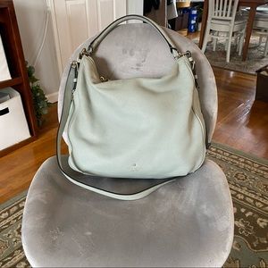 Kate spade mint green large hobo bag with zipper expander for laptop
